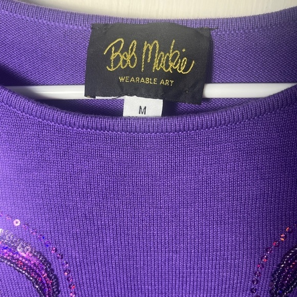 Bob Mackie Purple Embellished Sweater - Picture 2 of 7